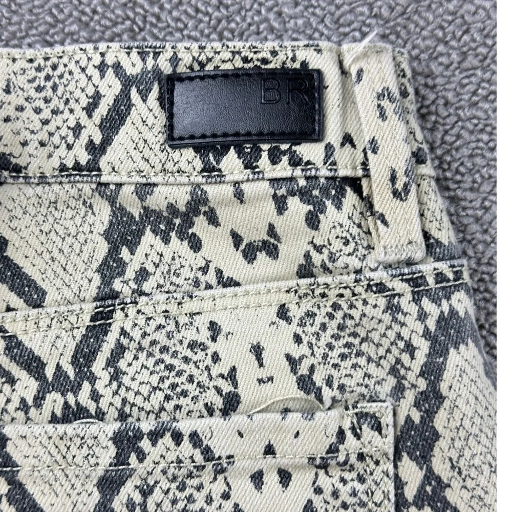 Blue Revival Snake Skin Print Jeans 25 Beige Black Skinny Fit Crop Stretch‎ Crop